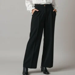 Wijde broek met bandplooien