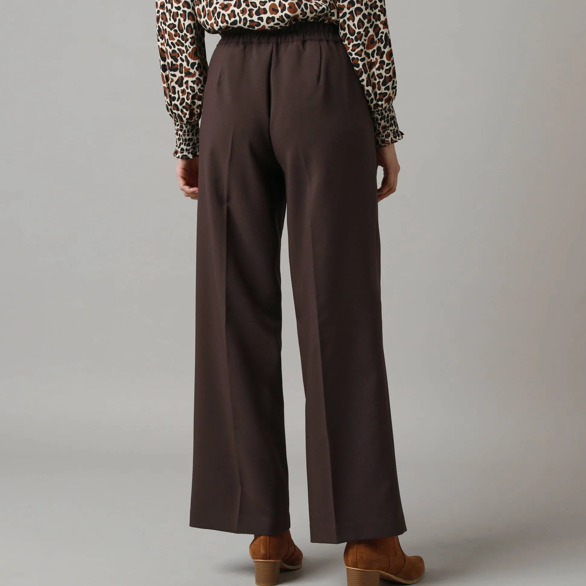 Wijde broek met bandplooien