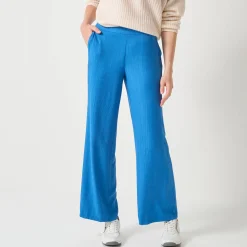 Wijde broek met materiaaleffect