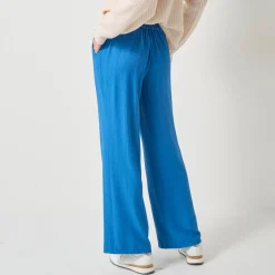 Wijde broek met materiaaleffect