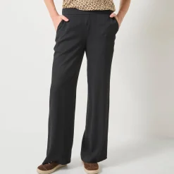 Wijde broek met materiaaleffect