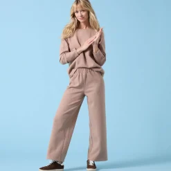 Wijde broek Special voor kleine lengtes effen, geribd