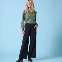 Wijde broek Special voor kleine lengtes, crêpe