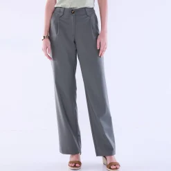 Wijde rechte broek, effen