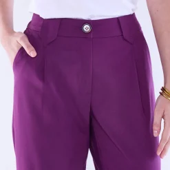 Wijde rechte broek, effen