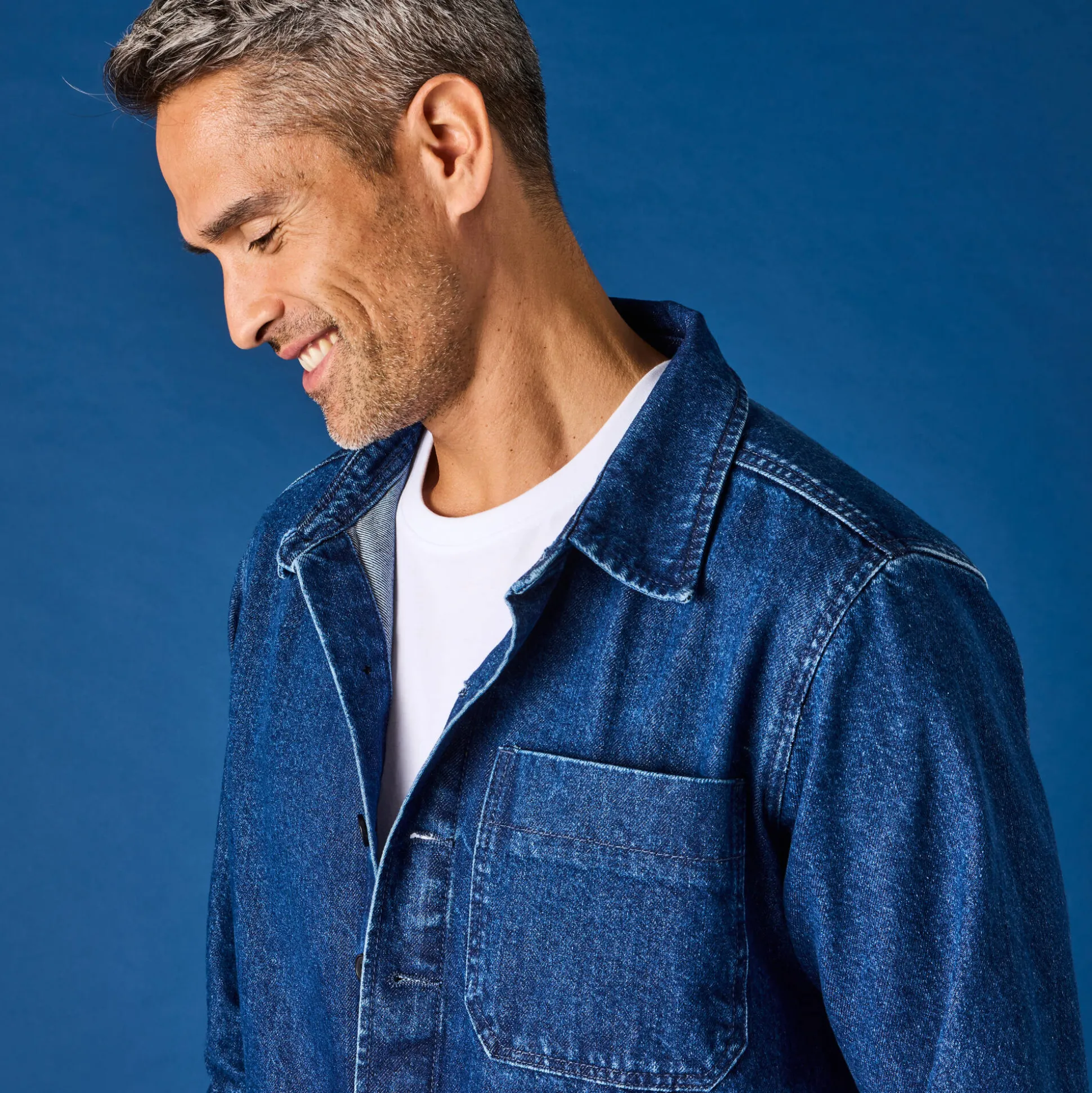 Worker jasje met knoopsluiting en 3 zakken, jeans
