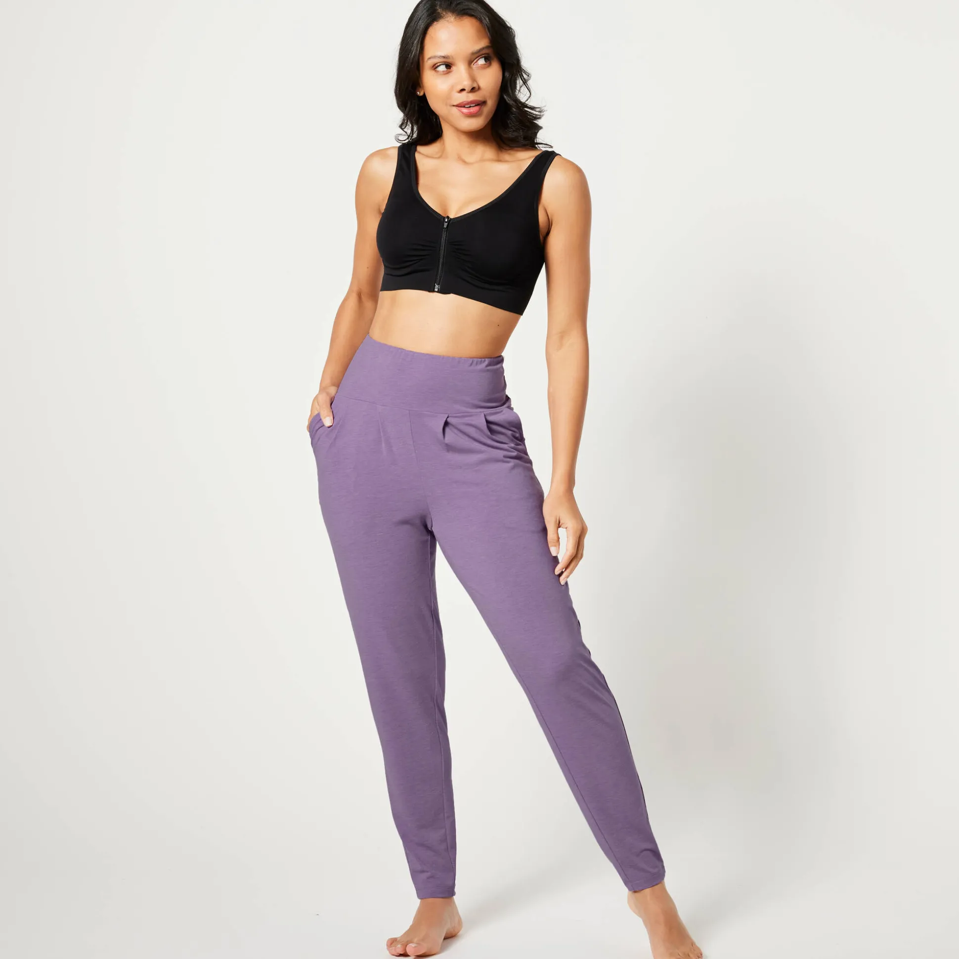 Yogabroek in tricot met comfortabel model