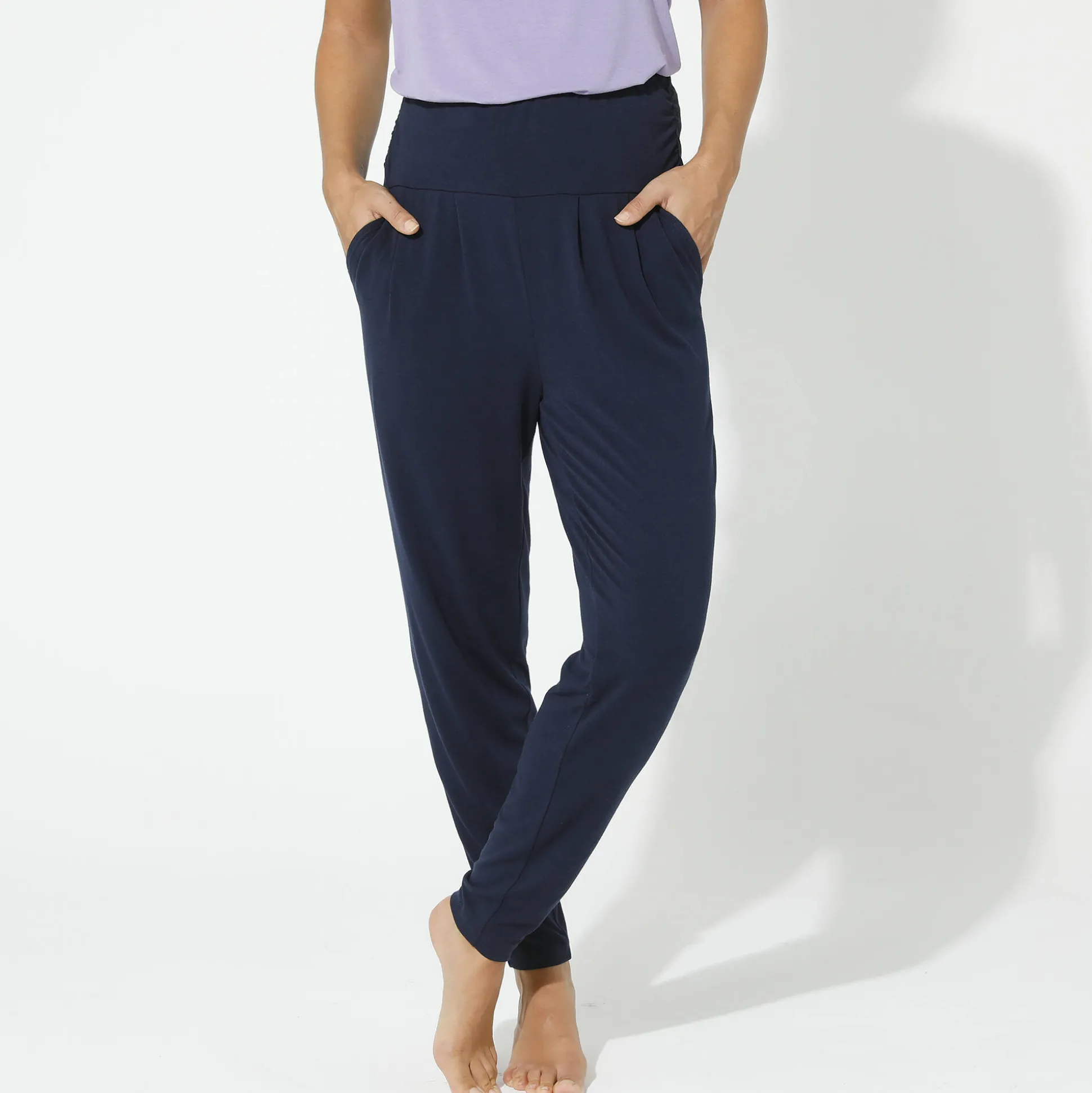 Yogabroek in tricot met comfortabel model