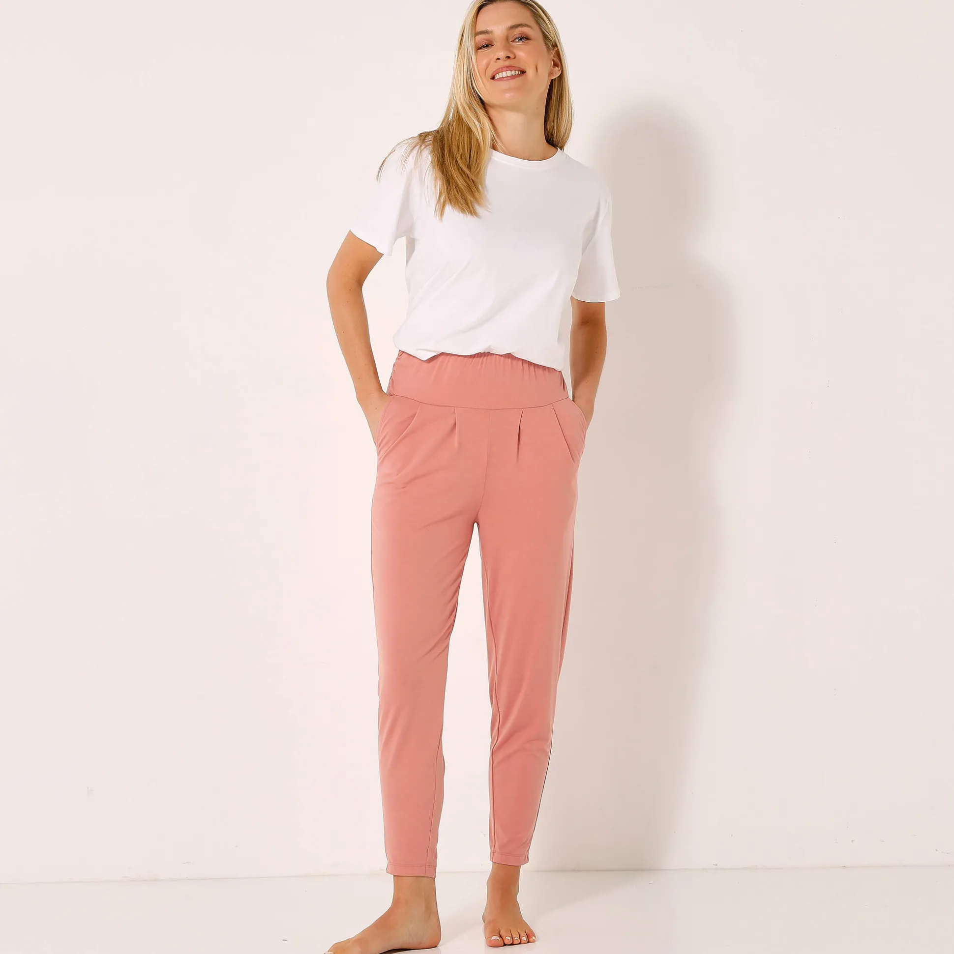 Yogabroek in tricot met comfortabel model
