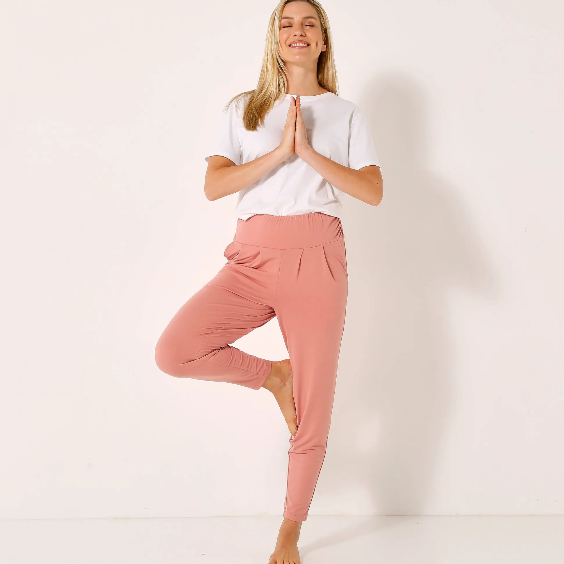Yogabroek in tricot met comfortabel model