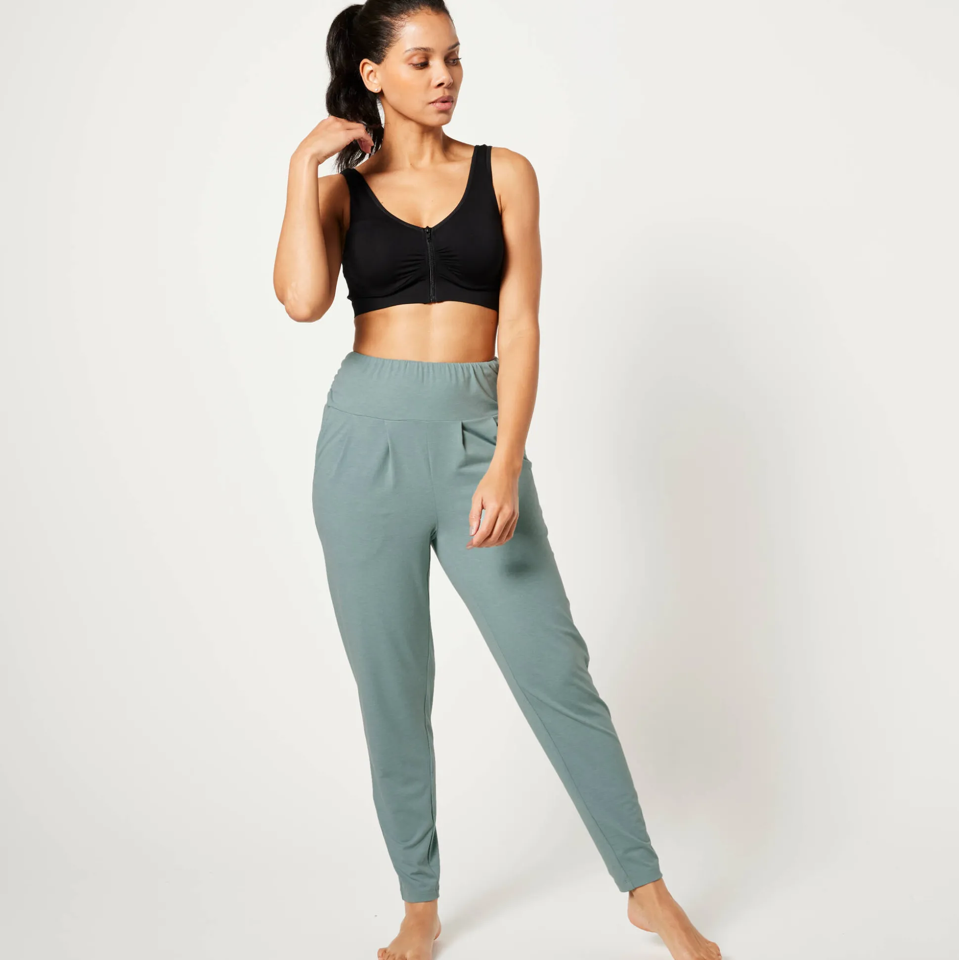 Yogabroek in tricot met comfortabel model